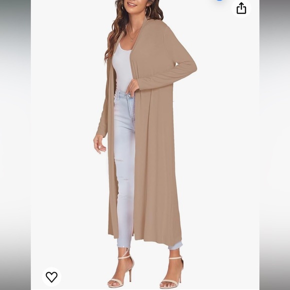 Bluetime Floor Length Open Front Cardigan Lightweight Long Sleeve with P… - Picture 2 of 6